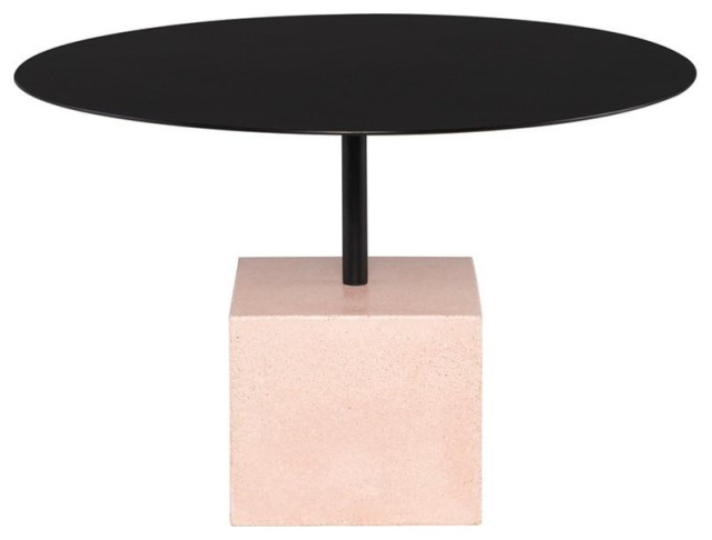Axel Coffee Table,Matte black top/Flamingo terrazzo base