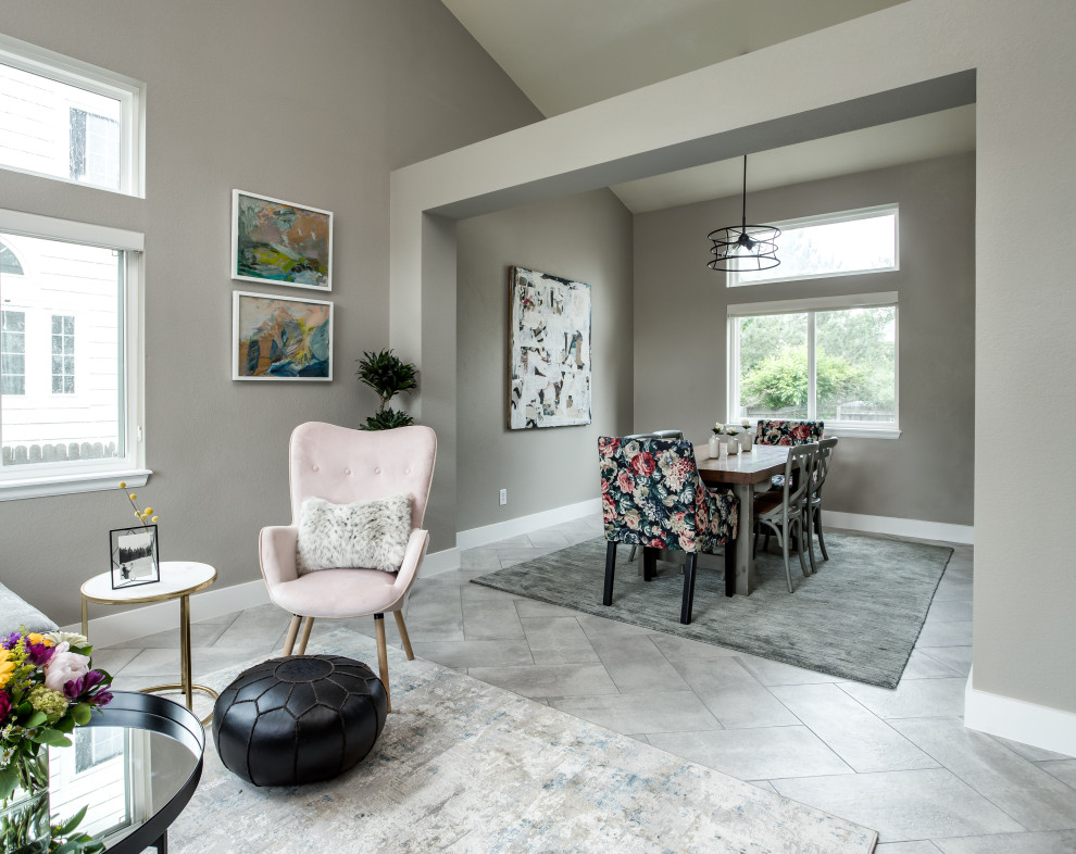 Transitional home design photo in Denver