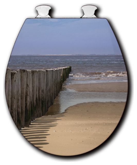 White Toilet Seat, The Divide Beach Style Toilet Seats by WGI