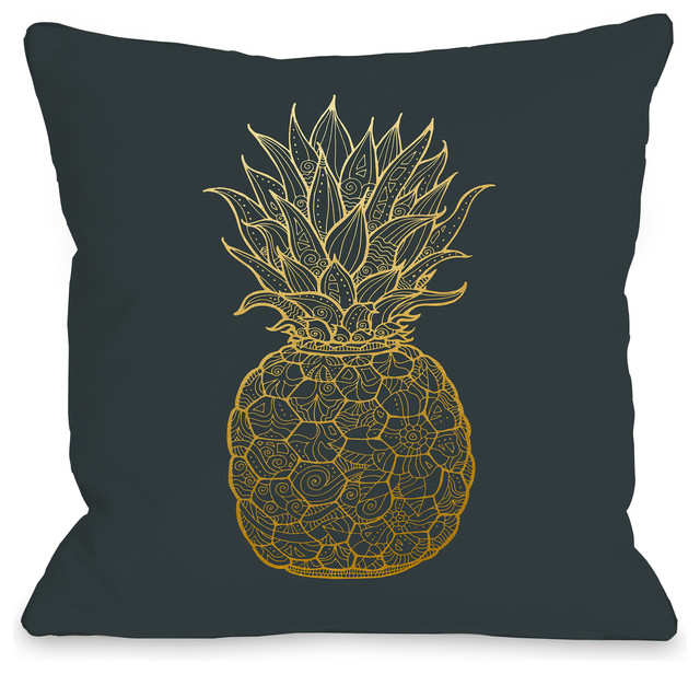 "Golden Pine" Indoor Throw Pillow by OneBellaCasa, 18"x18"