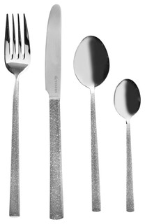 16 Piece Cutlery Set Stainless Steel Silver Glitter Sparkle Handles NEW 