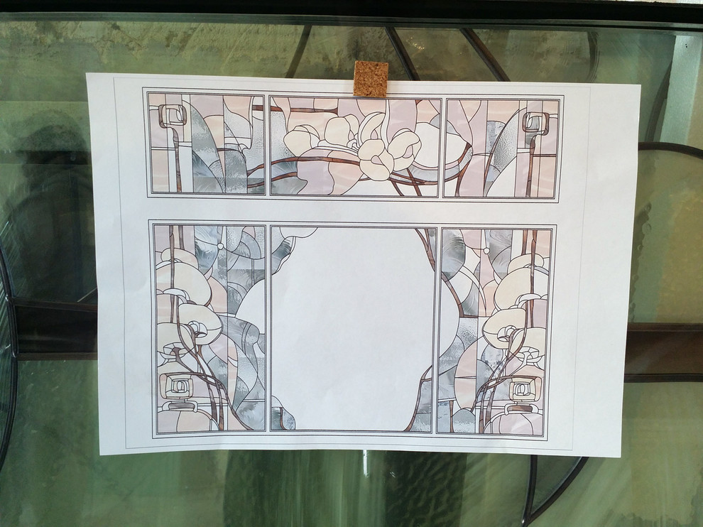 Большие окна с витражами Реалистик.