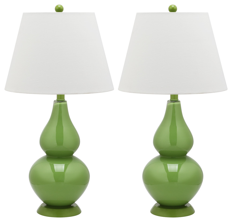 Safavieh Cybil Double Gourd Lamps, Set of 2, Green
