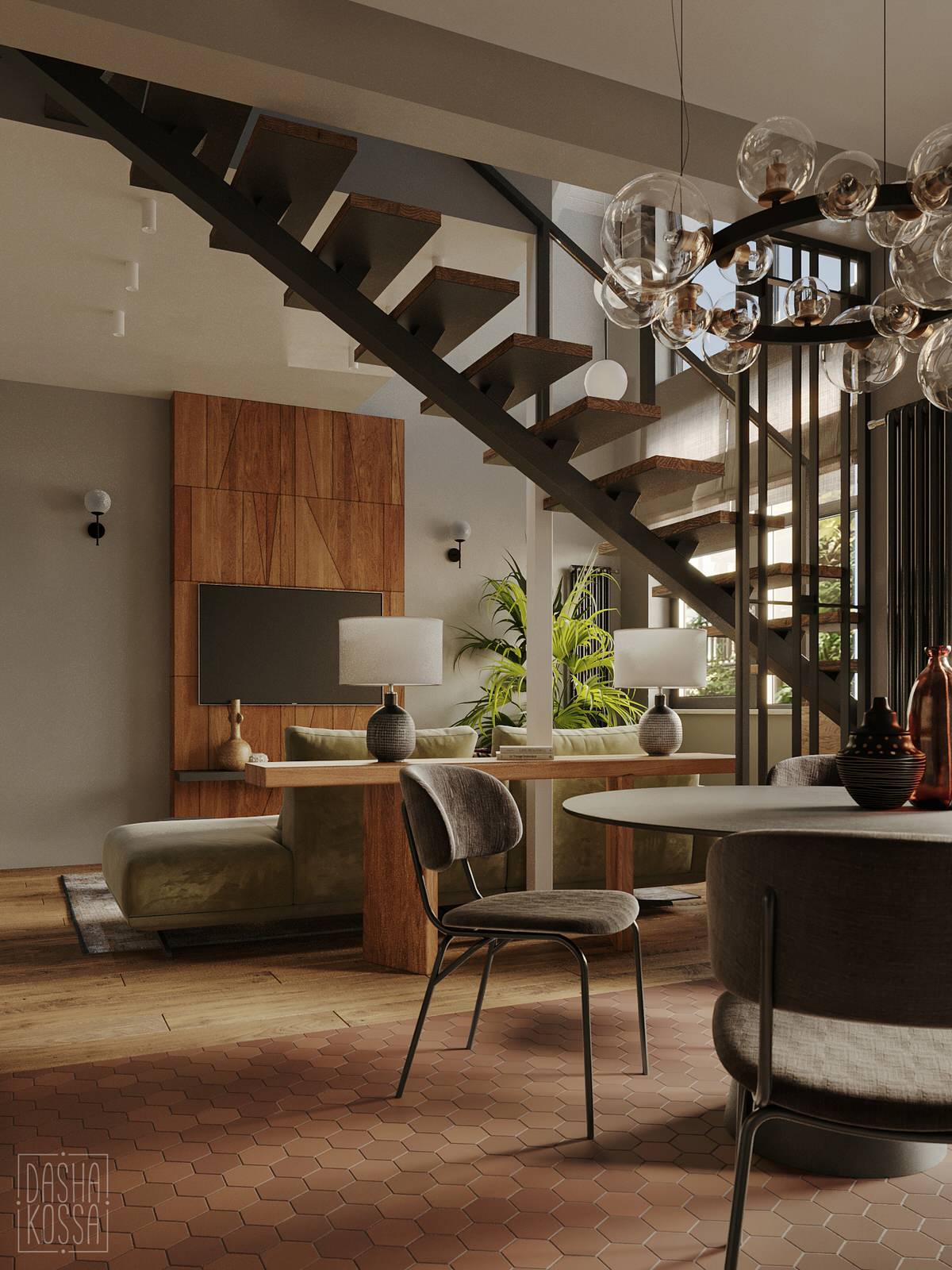 Двухуровневая квартира для загородной жизни в комфортных условиях