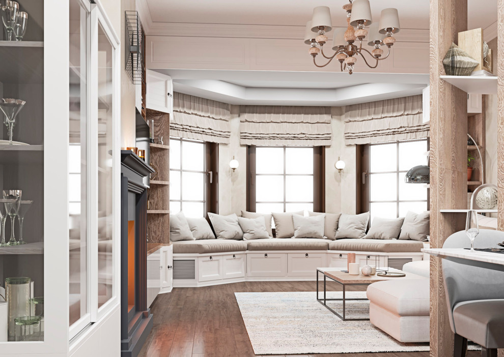 Дизайн гостиной с эркером