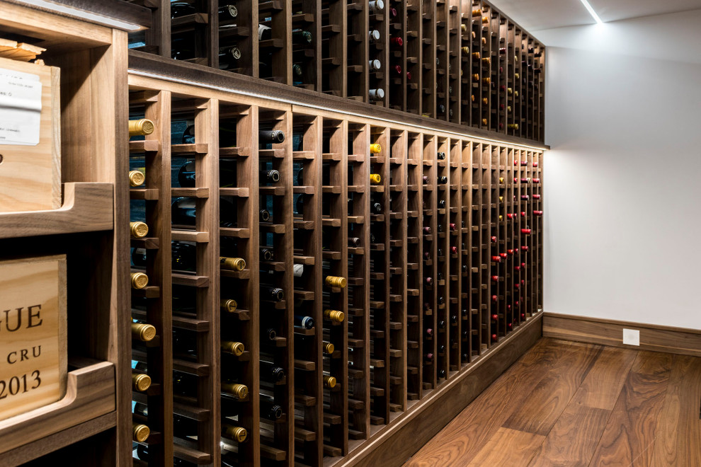 Design ideas for a contemporary wine cellar in London.