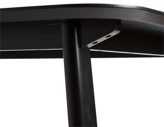 Walker Edison Modern Solid Wood Trestle Base Dining Table - Black Ash ...