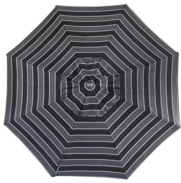 9' Signature Umbrella, Peyton Granite Stripe, Bar Height