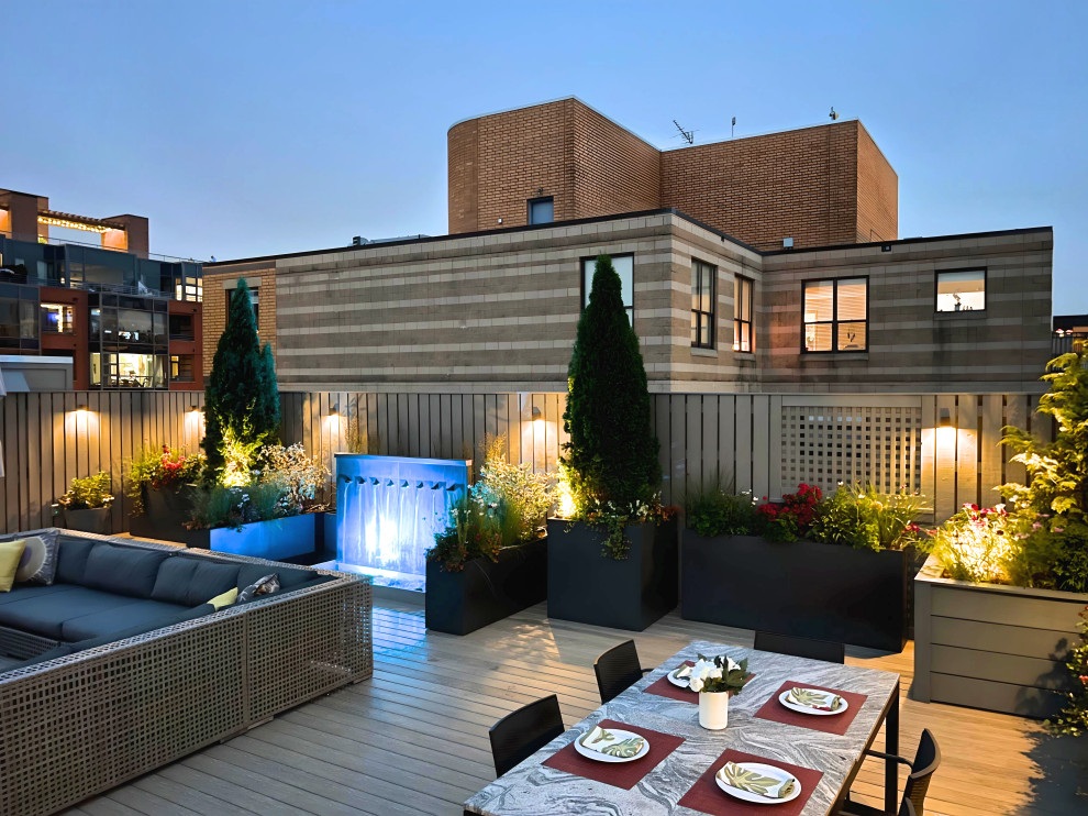 Mid-sized transitional rooftop deck container garden photo in DC Metro