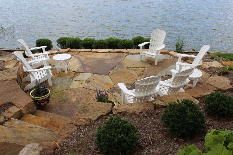 Inspiration for a beach style backyard patio in DC Metro with no cover.