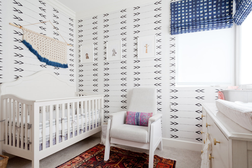This is an example of a transitional nursery in Los Angeles.