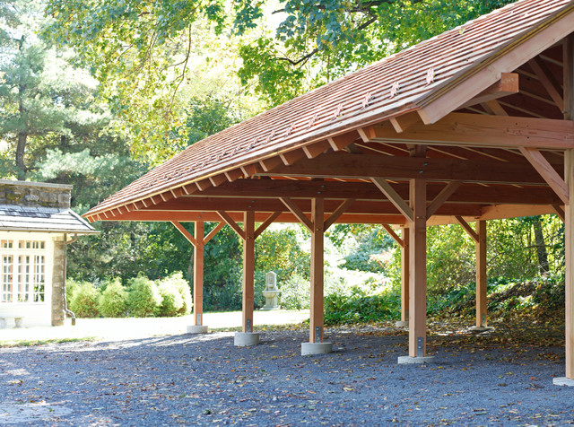 Timber Frame Carport In Wynncote Pa American Traditional Shed