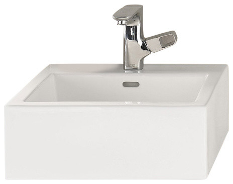 Ronbow 17 1 2 Single Bowl Mantle Square Bathroom Vessel Sink 200271 Wh