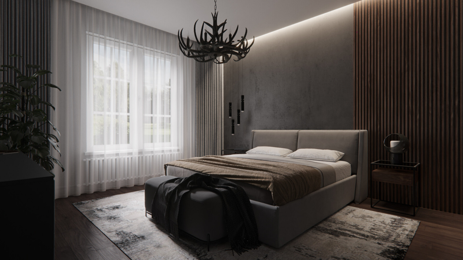 Квартира в тёмных тонах