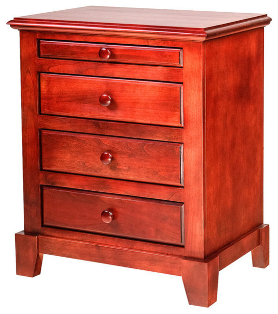 Shaker Alder 3Drawer Nightstand With Pullout Tray Transitional