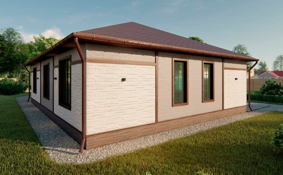 Дизайн экстерьера 1-этажного дома