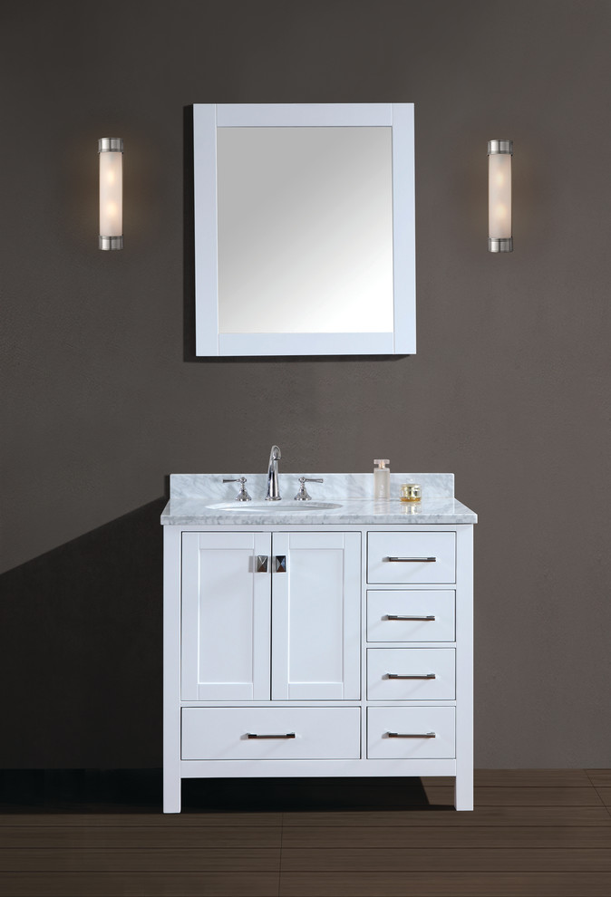 Vanity by Ari Kitchen and Bath Contemporary Bathroom Orange