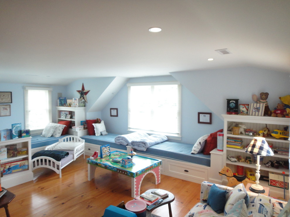 This is an example of a beach style kids' room in Boston.