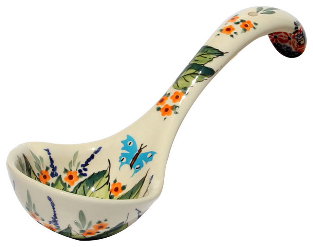 Polish Pottery Soup Ladle, Pattern Number 149AR Farmhouse Ladles