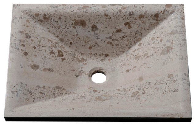 Perlina Limestone Vessel Sink Rectangle Design 1