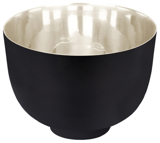 Black Kaas Small Decorative Bowl, Bright Silver