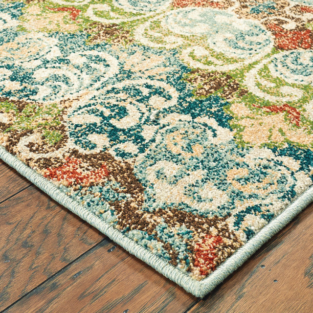 Dahlia Faded Floral Multi/ Ivory Area Rug Contemporary Area Rugs