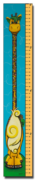 '6 Foot Growth Chart, Gauge the Giraffe' Canvas Art by Sylvia Masek
