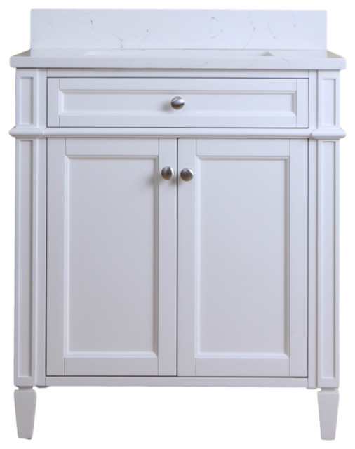 Home Elements Vanity White Quartz Top 30 X22 Cream