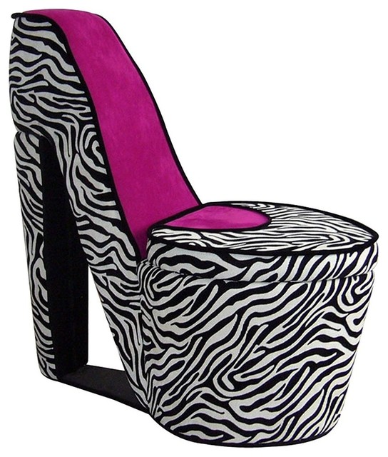 Storage Chair Eclectic Armchairs, Hot Pink High Heel Shoe Chair