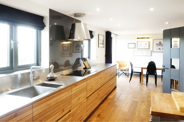 Sleek Modern Oak Kitchen contemporary-kitchen
