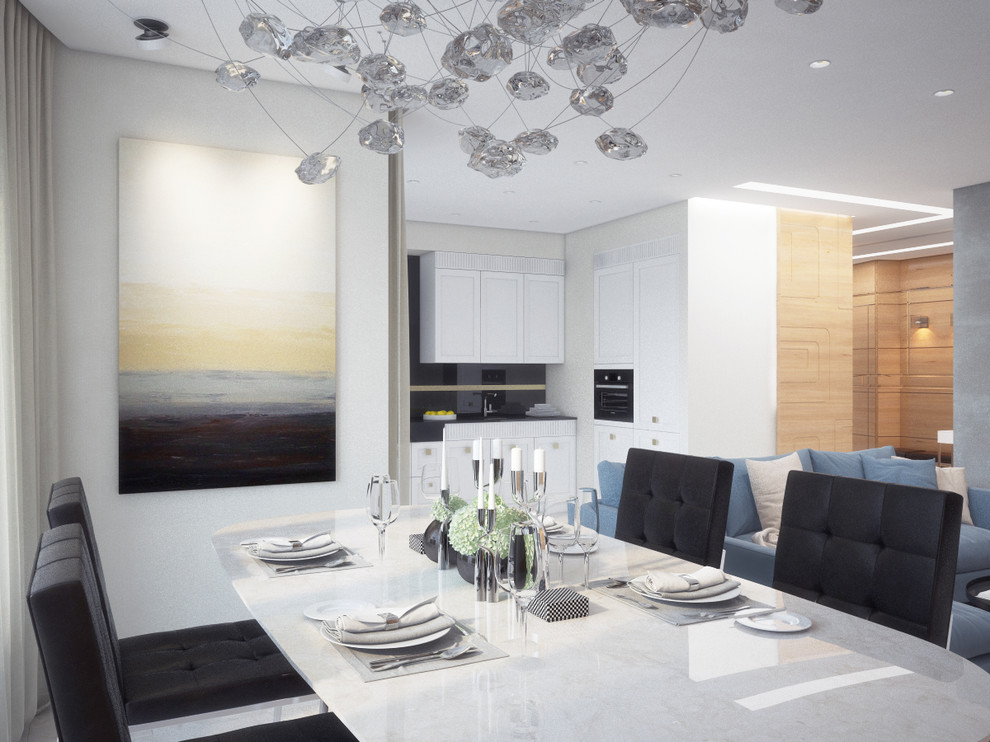 Интерьер квартиры в современном стиле с нотами ар-деко. ЖК Мегаполис. Минск