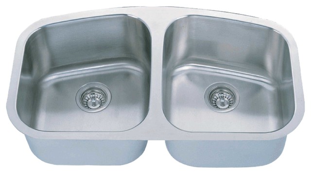 C Tech Imperial Double Sink Contemporary Kitchen Sinks By