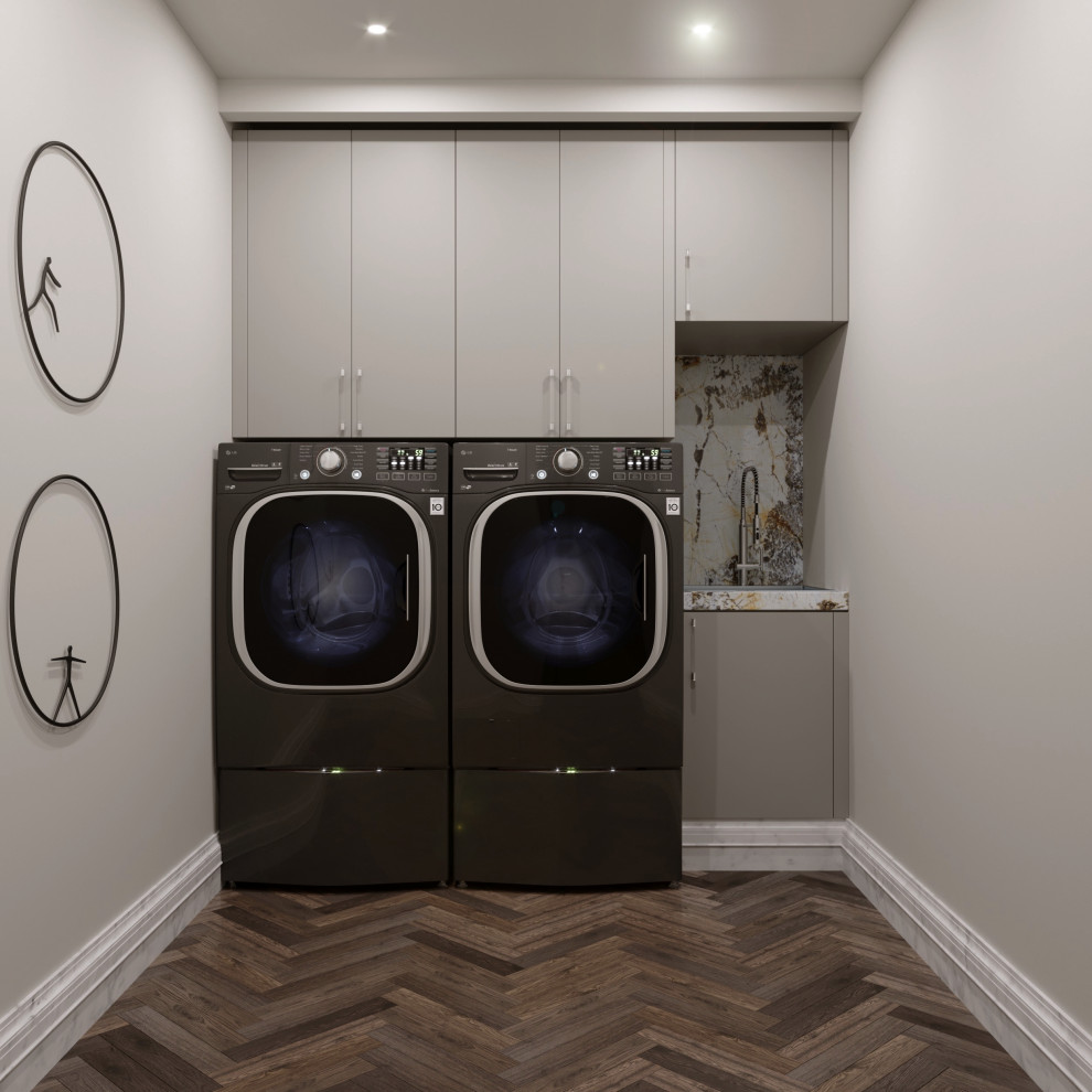 Inspiration for a mid-sized contemporary laundry room in DC Metro.
