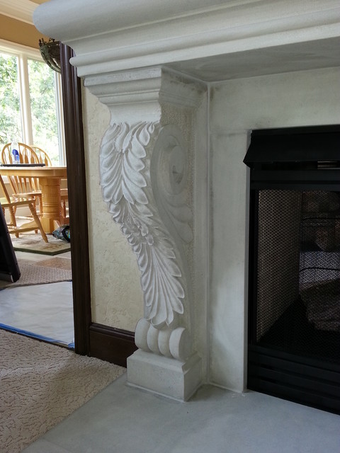 Custom Limestone Fireplaces modern-wohnbereich