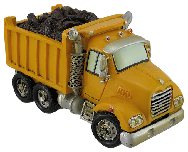 Yellow Dump Truck Hand Crafted Coin Bank Piggy Banks by Zeckos