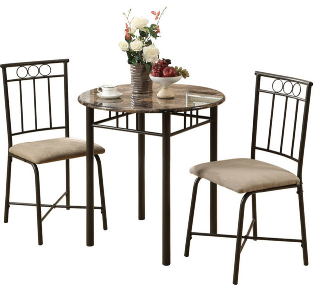 3 Piece Dining Set Transitional Indoor Pub And Bistro Sets By 3 Piece Dining Set Cuccino Marble