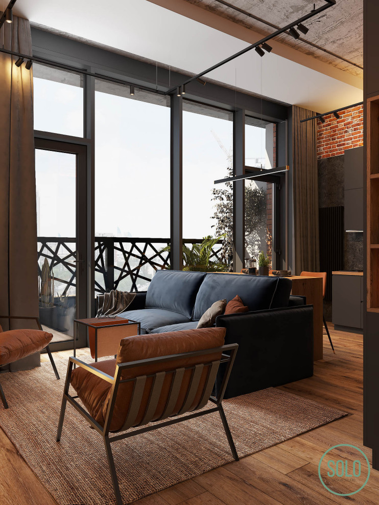 Лофт со спальней на втором уровне