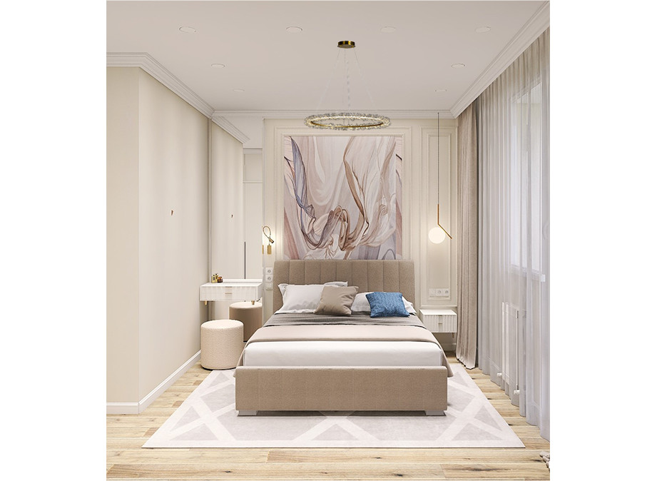 Проект 2 ком. квартира 58,3 м2 для женщины с сыном. Стиль современный