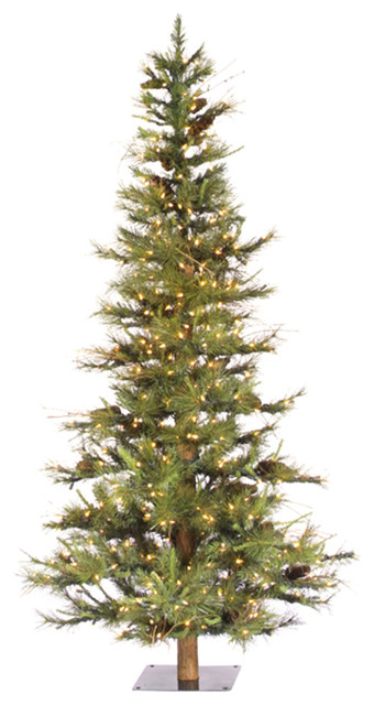 Vickerman Ashland Fir Tree With Pine Cones, 5', Clear Lights