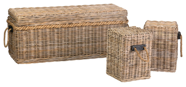 East at Main Zinnia Rattan Bench with Storage