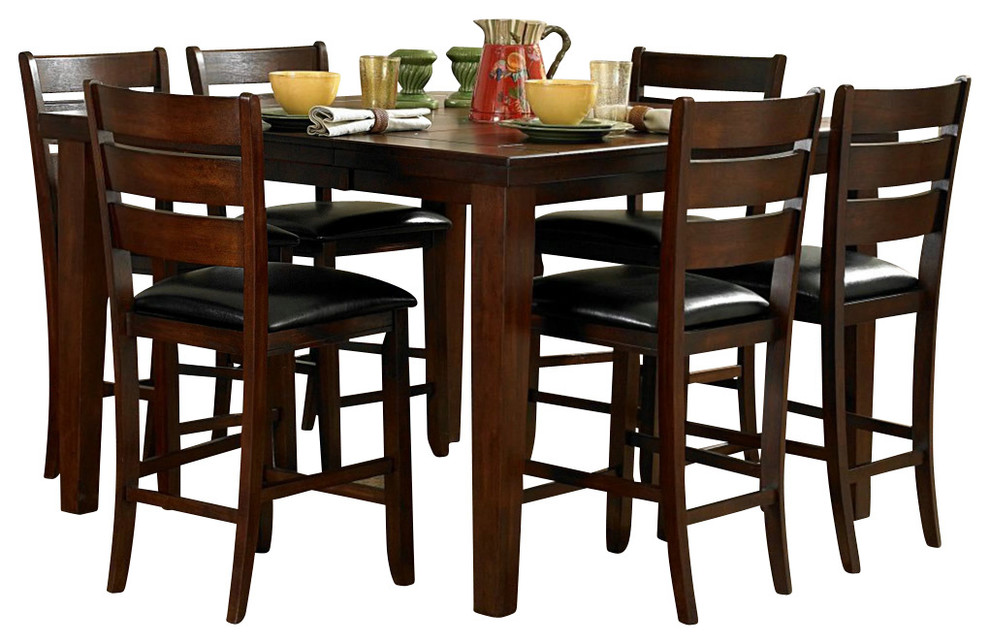 Homelegance Ameillia 7-Piece Extension Square Counter Height Table Set