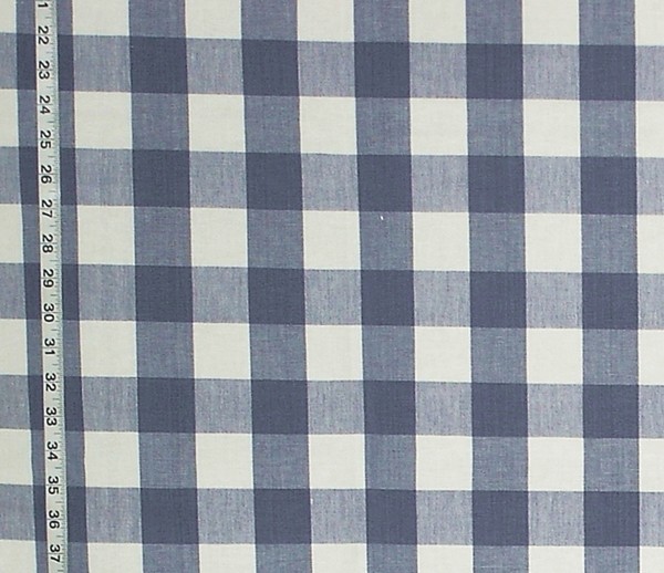 Buffalo Check Fabric White Rt-Lym- Dl01 French Blue, Standard Cut