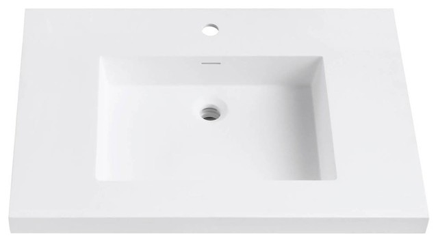 Versastone 31 Solid Surface Vanity Top With Integrated Bowl Matte Versastone 31 Solid Surface Vanity Top With Integrated Bowl Matte Finish Contemporary Bathroom Sinks By Ladder