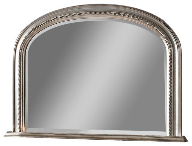 Beaded Overmantel Wall Mirror, 79x112 cm, Silver