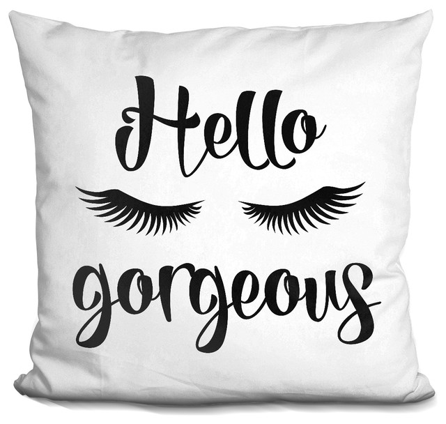 Hello Gorgeous Decorative Accent Throw Pillow Contemporary