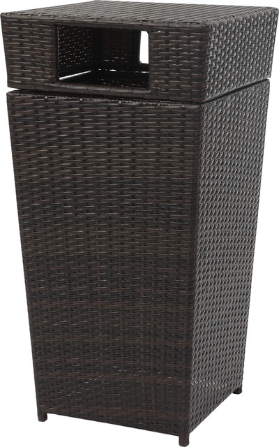 Fast Hedgele Safavieh Baker Outdoor Wicker Trash Bin Outdoor Wicker Trash Bin