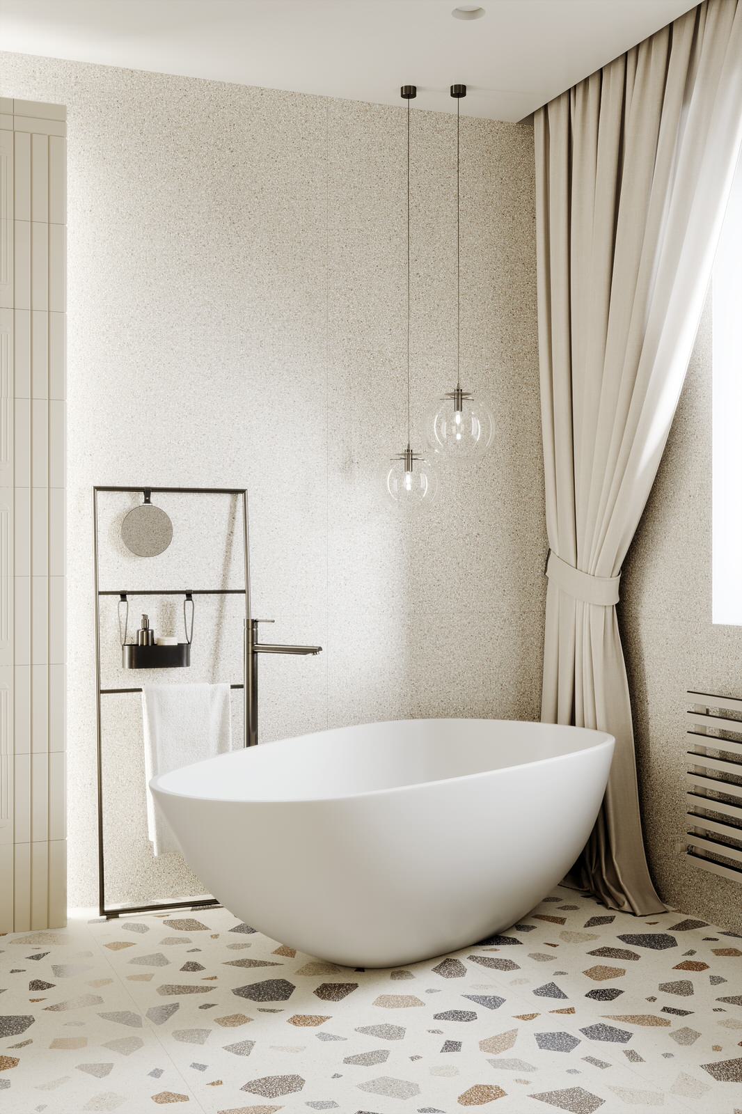 Интерьер ванной комнаты. Дизайнер Елена Шатохина