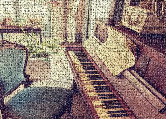 Vintage Piano 3 Area Rug, 5'0"x7'0"