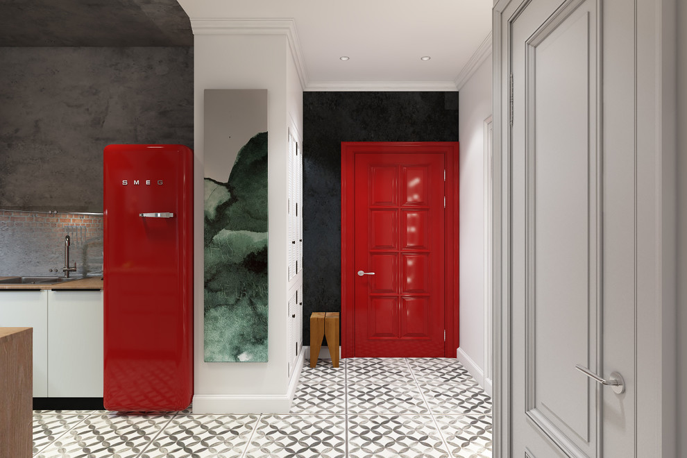 Лофт с красными акцентами