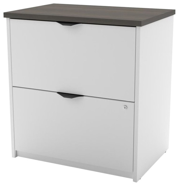 Pemberly Row 2 Drawer Lateral File Cabinet White And Antigua